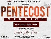 White Maximalist Pentecost Church Flyer  Flyer (us Letter) template