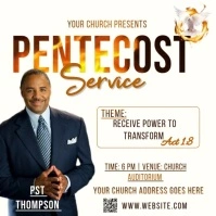 White Maximalist Pentecost Church Service  Instagram Post template