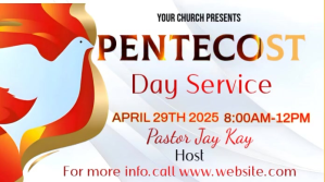 White Maximalist Pentecost Day Service Video Design  Twitter Post template