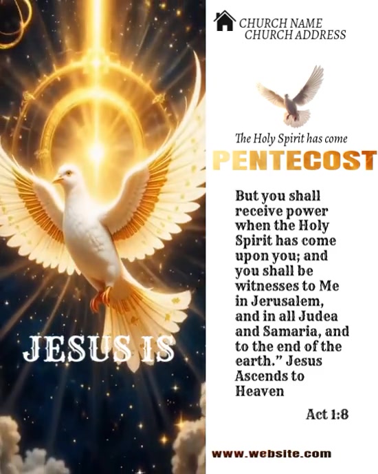 White Maximalist Pentecost Instagram Portrait template