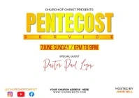 White Maximalist Pentecost Service Postcard Cartolina template