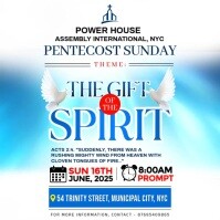 White Pentecost Sunday Event Instagram Post Template