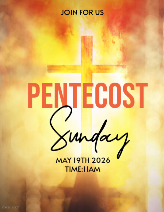 White Maximalist Pentecost Sunday Flyer (us Letter) template