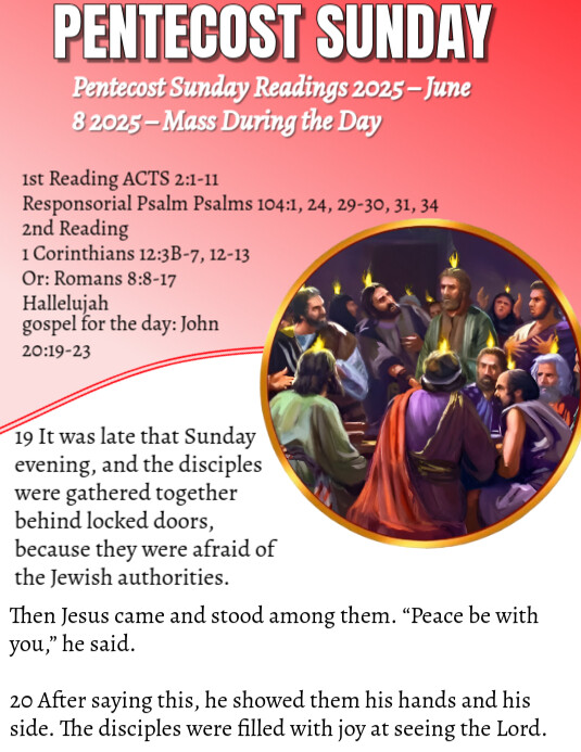 White Maximalist Pentecost Sunday Free Mass Reading For The Day 2025 ...