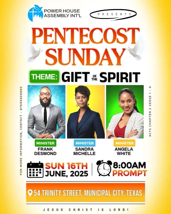 White Maximalist Pentecost Sunday  Instagram Portrait template