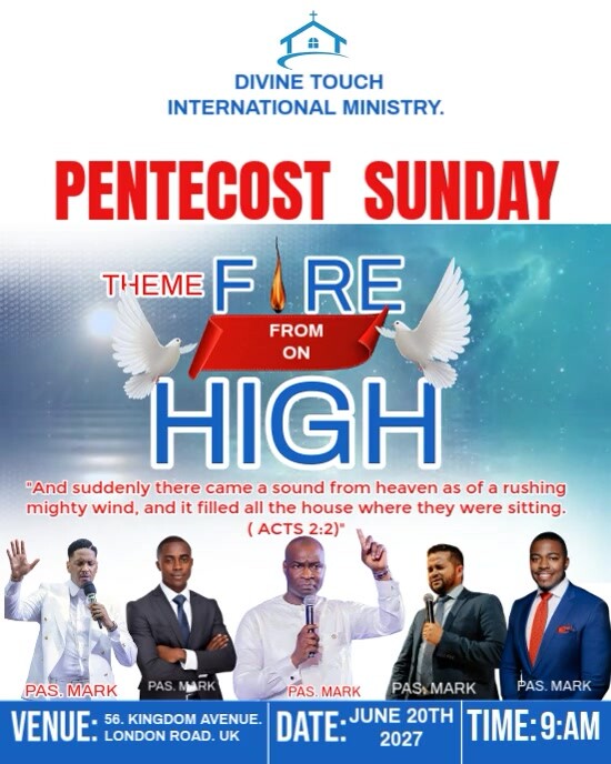 White Maximalist Pentecost Sunday Service  Instagram Portrait template