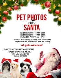 White Maximalist Pet Photos With Santa Flyer (us Letter) Volante (Carta US) template