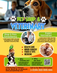 White Maximalist Pet Shop / Veterinary Flyer Flyer (us Letter) Volante (Carta US) template