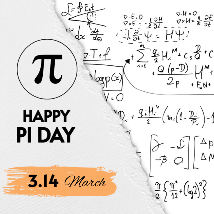 White Maximalist Pi Day 2025 Instagram Post Template | PosterMyWall