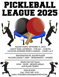 White Maximalist  Pickleball  League 2025 Flyer (us Letter) Volante (Carta US) template