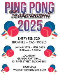 White Maximalist Ping Pong Tournament Flyer Flyer (us Letter) template