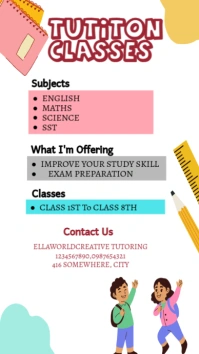 White Maximalist Pink And White Tuition Classes  Instagram Story template