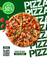 White Maximalist Pizza Pizza Pizza! Instagram Portrait template