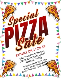 White Maximalist Pizza Sale Flyer (us Letter) template