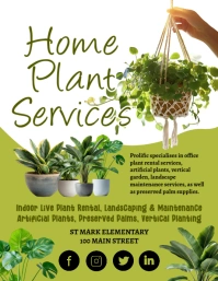 White Maximalist Plant Services Flyer (us Letter) template