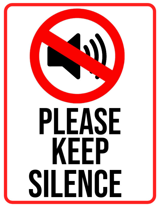 White Maximalist Please Keep Silence  Flyer (us Letter) template