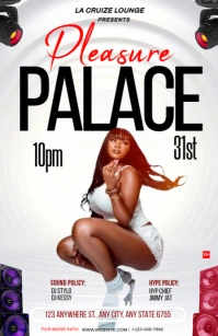 White Maximalist Pleasure Palace  Half Page Wide template