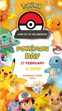 White Maximalist Pokémon Day  Instagram Story template