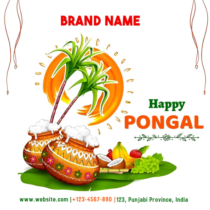 White Maximalist Pongal  Instagram Post template