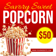 White Maximalist Popcorn Instagram Post template