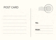 White Maximalist Post Card Postcard Postkort template