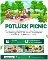 White Maximalist Potluck Picnic  Instagram Portrait template