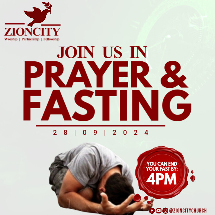 Copy of White Maximalist Prayer & Fasting Instagram Post | PosterMyWall