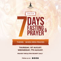 White Maximalist Prayer And Fasting Church Flyer Template Instagram Post