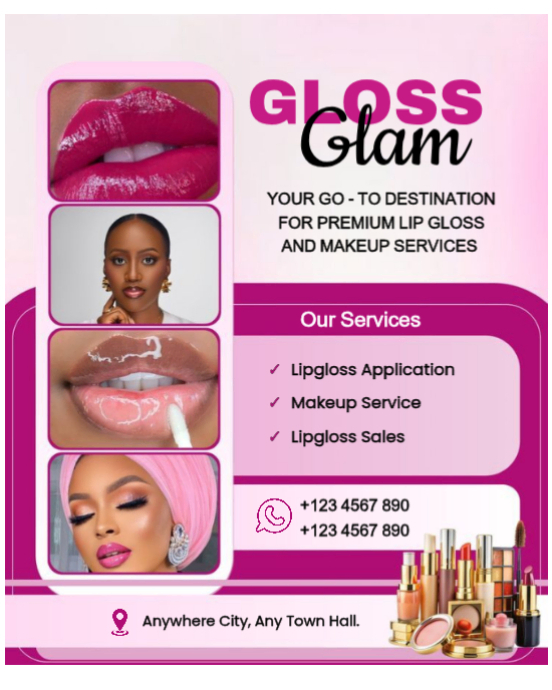 Red Lip Gloss Promotion Posters Template | PosterMyWall