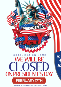 White Maximalist President's Day  A3 template