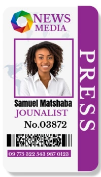 White Maximalist Press Card Business Card template