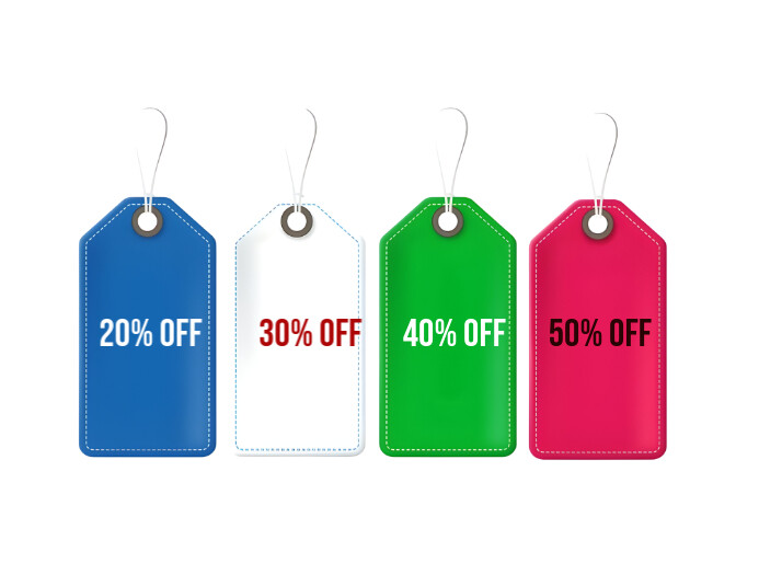 White Maximalist Price Tag Mock Up  Flyer (us Letter) template