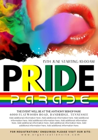White Maximalist Pride Month A3 poster template