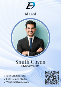 White Maximalist Professional-business-id-card A5 template