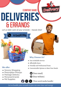 White Maximalist Professional Delivery & Errand Serices Flyer A5 template