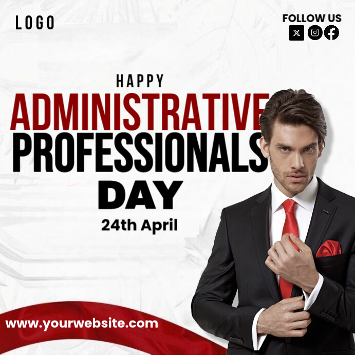 White Maximalist Professional Happy Administrative Professionals Day ...