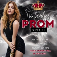 White Maximalist Prom Send Off  Instagram Post template