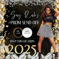 White Maximalist Prom Send Off Invitation Instagram Post Instagram-bericht template