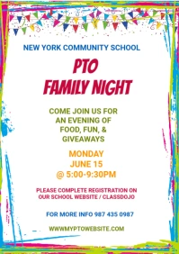 White Maximalist Pto Family Night A4 template