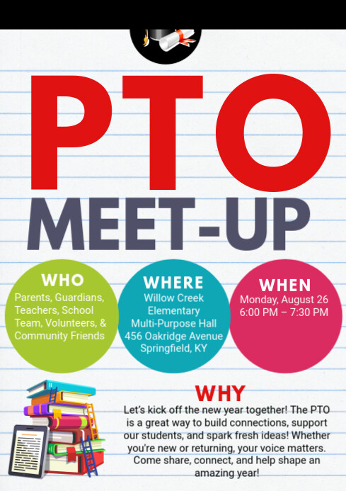 White Maximalist  Pto Meeting Flyer | Pto A4 template
