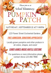 White Maximalist Pumpkin Patch Event Invitation A4 template