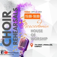 White Maximalist Purple choir rehearsals Instagram Post template