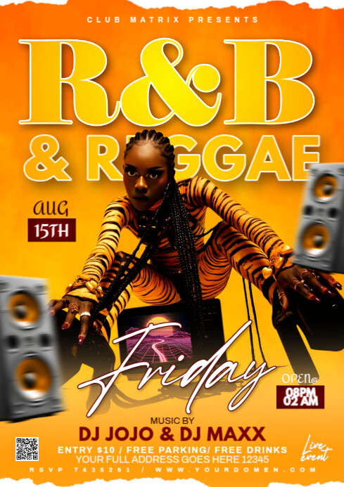 Copy of White Maximalist R&b And Reggae Friday A4 | PosterMyWall