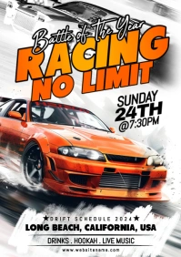 White Maximalist Racing Car A5 template