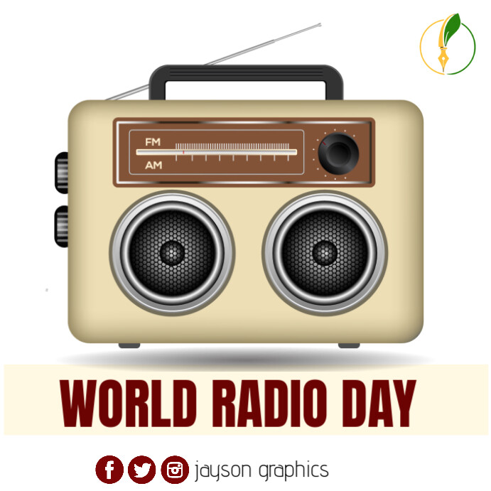 Plantilla de White Maximalist Radio Day Instagram Post | PosterMyWall