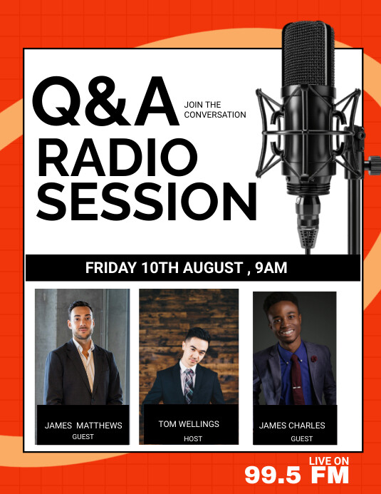 White Maximalist Radio Show Flyer (us Letter) template