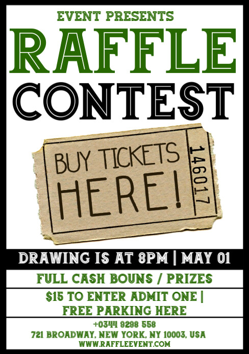White Maximalist Raffle Contest A5 template