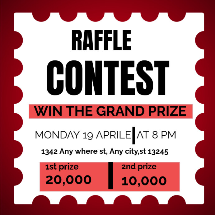 White Maximalist Raffle Contest Instagram Post template