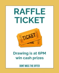 White Maximalist Raffle Ticket  Instagram Portrait template