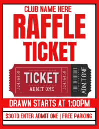 White Maximalist Raffle Ticket Poster Flyer (us Letter) template
